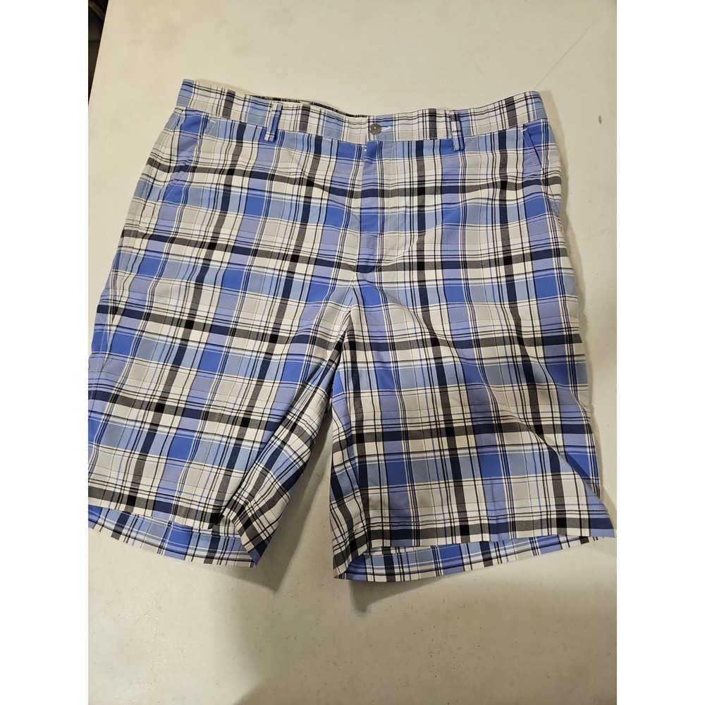 Footjoy Golf Shorts Mens Sz 38 Plaid Chino Blue Active Casual‎ Lightweight(1773